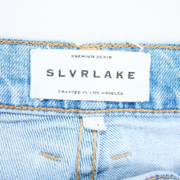 SLVRLAKE Straight Leg Jeans Women 30 Light Blue High Rise Premium Denim - Picture 4 of 11
